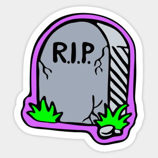 R.I.P. Rest in Peace cartoon tombstone Sticker